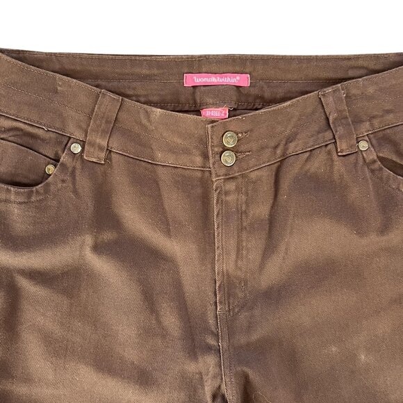 Womens 16W Brown Natural Fit Straight Leg  Jeans Pants Cotton Woman Within - Picture 11 of 12